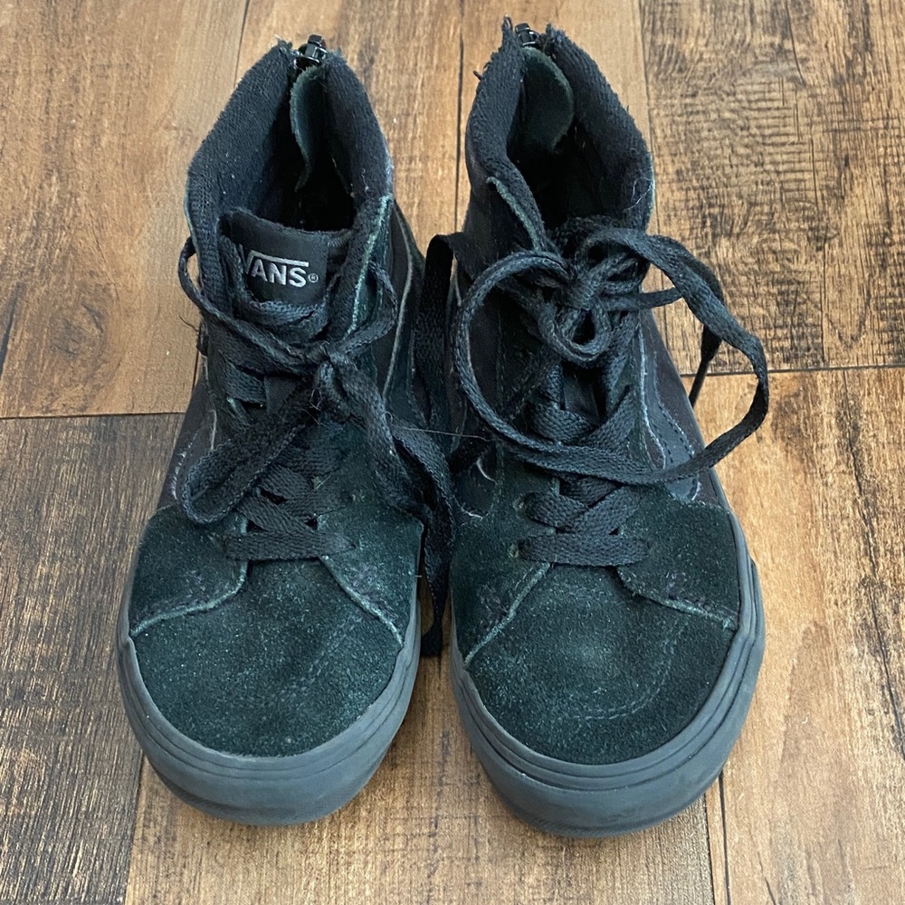 Vans Black Suede High-Top Sneakers with Rear Zippers